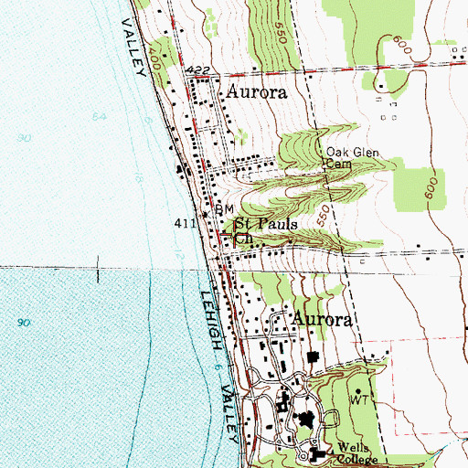 Topographic Map of Saint Pauls Church, NY