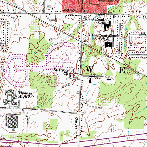 Topographic Map of Saint Pauls Church, NY