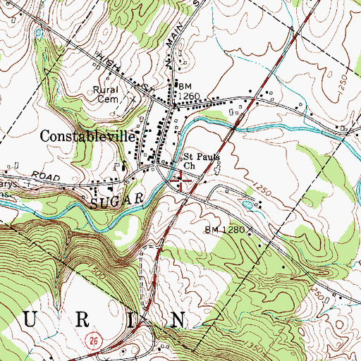 Topographic Map of Saint Pauls Church, NY