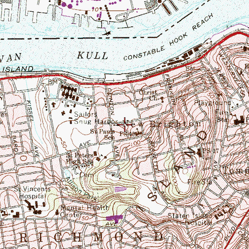 Topographic Map of Saint Pauls School, NY