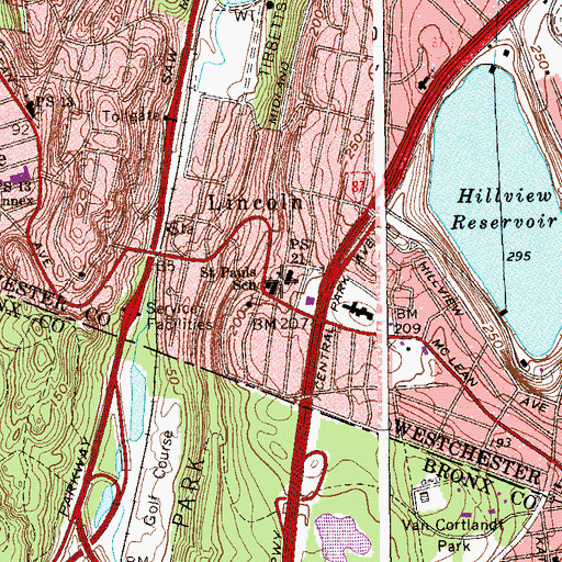 Topographic Map of Saint Pauls School, NY