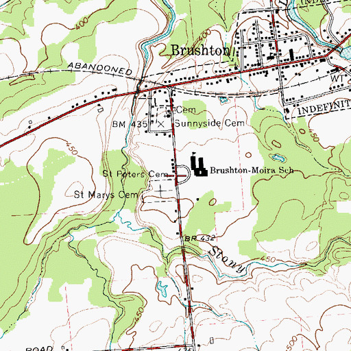 Topographic Map of Saint Peters Cemetery, NY