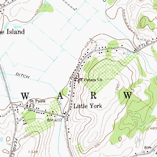 Topographic Map of Saint Peters Church, NY