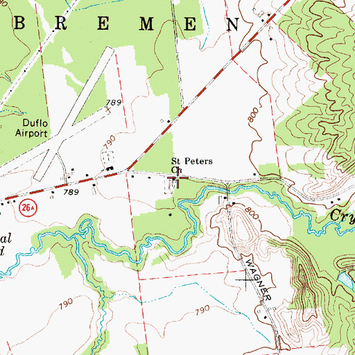 Topographic Map of Saint Peters Church, NY