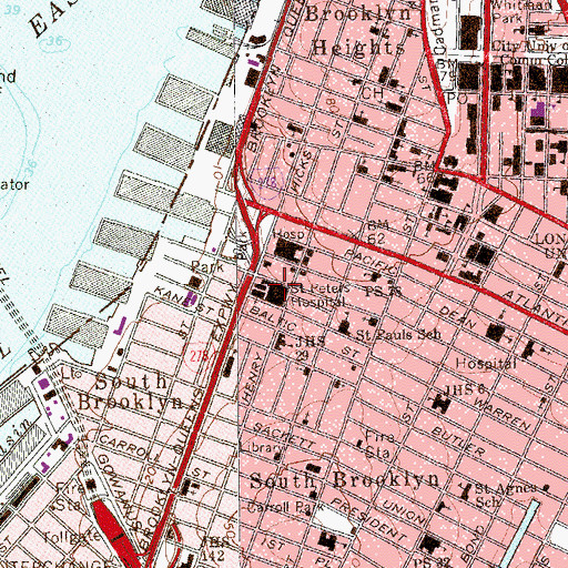 Topographic Map of Cobble Hill Health Center, NY