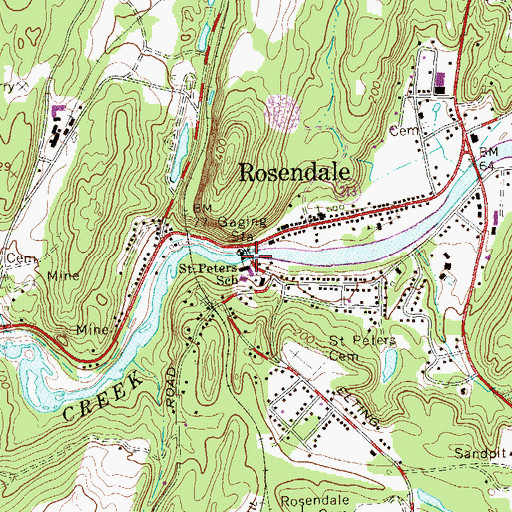 Topographic Map of Saint Peter's School (historical), NY