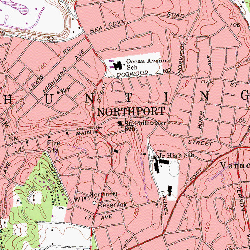 Topographic Map of Saint Phillip Neri School, NY