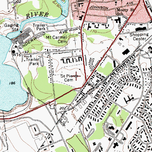 Topographic Map of Saint Peters Cemetery, NY