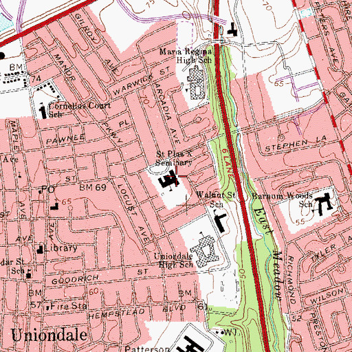 Topographic Map of Saint Pius X Seminary, NY