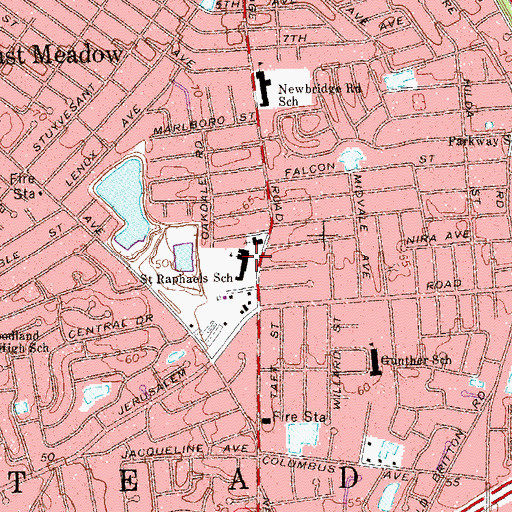 Topographic Map of Saint Raphaels School, NY