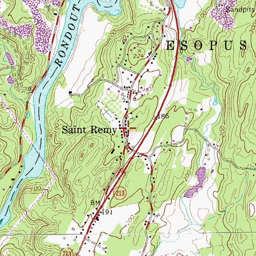 Topographic Map of Saint Remy, NY