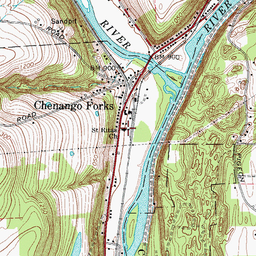Topographic Map of Saint Ritas Church, NY