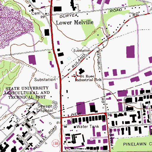 Topographic Map of Saint Rose Industrial School, NY