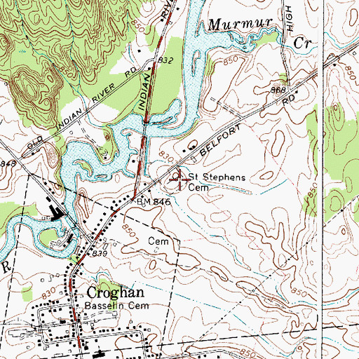 Topographic Map of Saint Stephens Cemetery, NY
