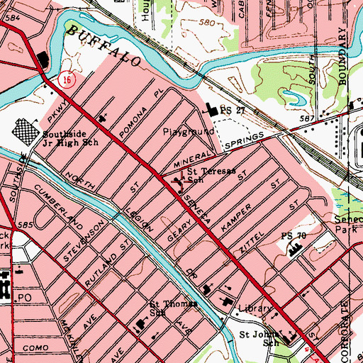 Topographic Map of Trinity Catholic Academy, NY
