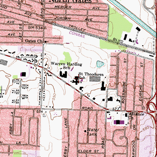 Topographic Map of All Saints Catholic Academy, NY