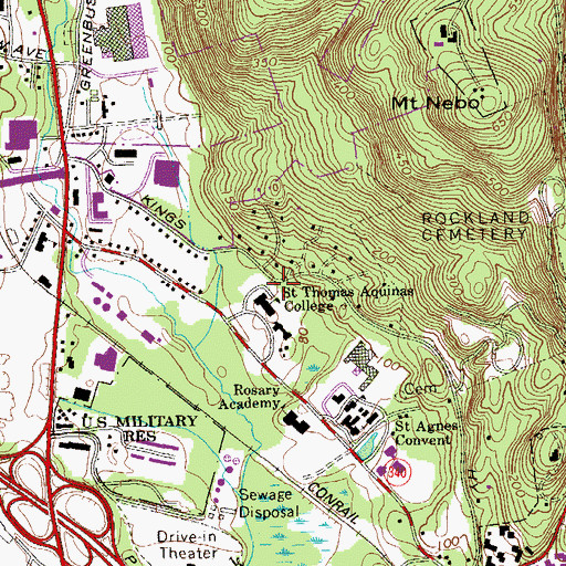 Topographic Map of Saint Thomas Aquinas College, NY