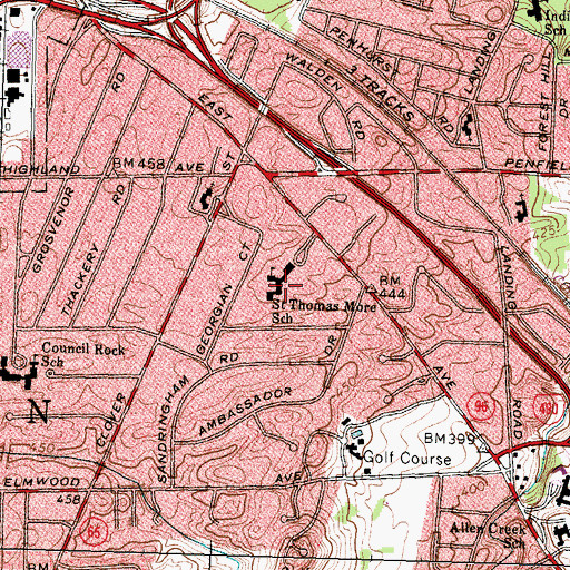 Topographic Map of Siena Catholic Academy, NY