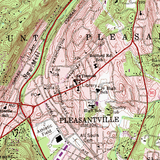 Topographic Map of Saint Thomas School, NY