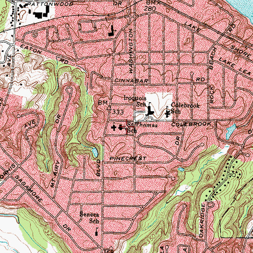 Topographic Map of Saint Thomas School, NY