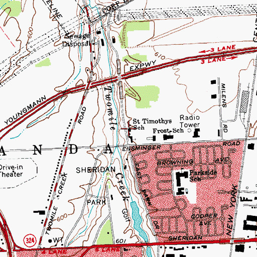 Topographic Map of Saint Timothys School, NY