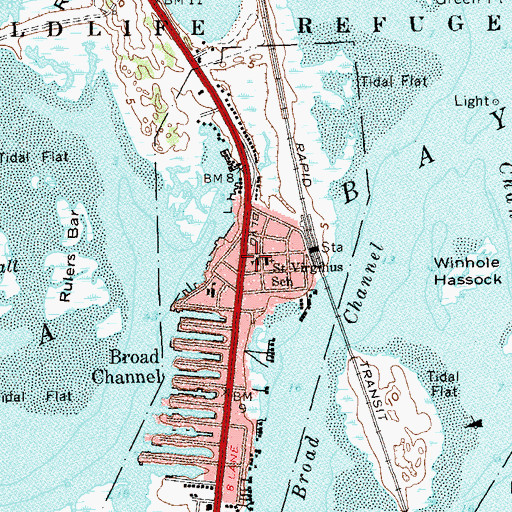 Topographic Map of Saint Virgilius School, NY