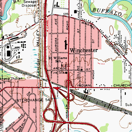 Topographic Map of Saint Williams School, NY
