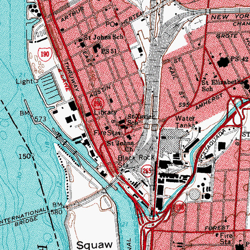 Topographic Map of Saint Xavier School, NY