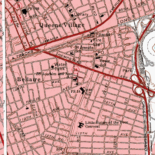 Topographic Map of Saints Joachim and Ann School, NY
