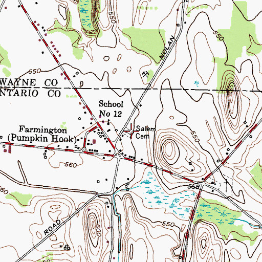 Topographic Map of Salem Cemetery, NY