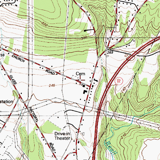 Topographic Map of Salem Church, NY