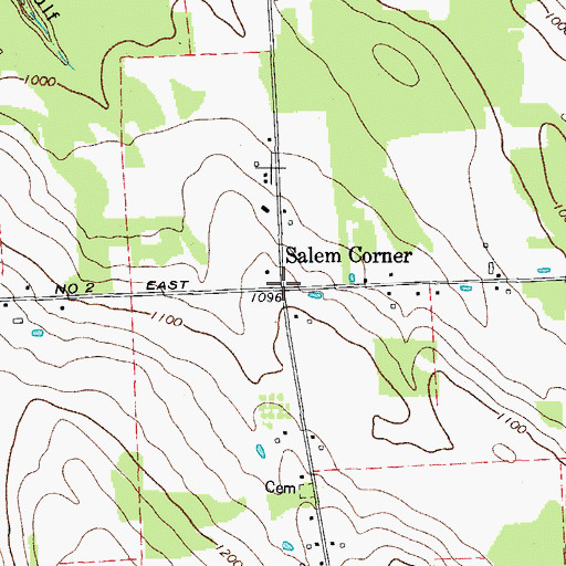 Topographic Map of Salem Corner, NY