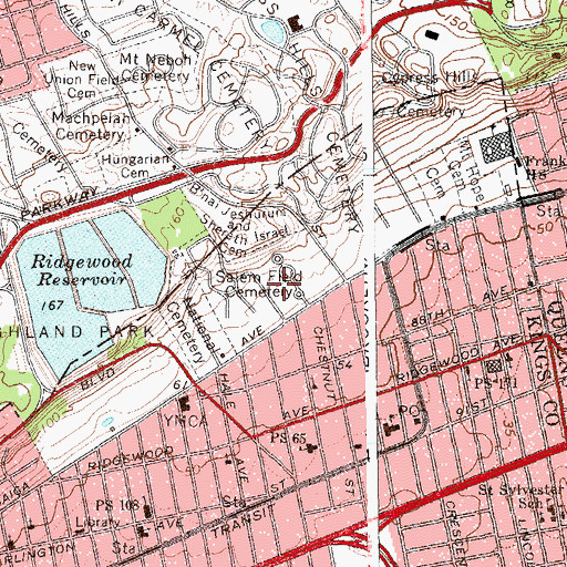 Topographic Map of Salem Field Cemetery, NY