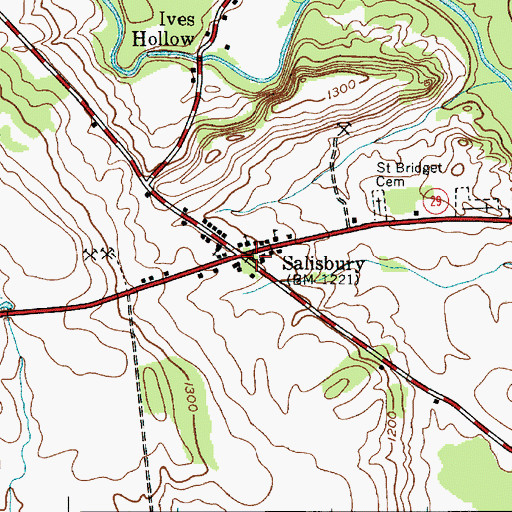 Topographic Map of Salisbury, NY