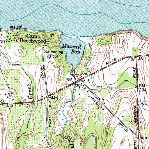 Topographic Map of Salmon Creek, NY