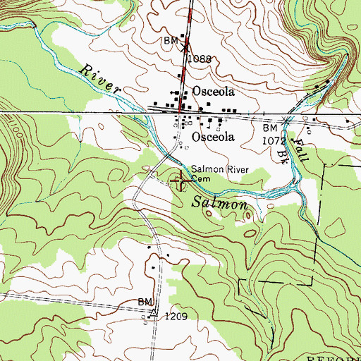 Topographic Map of Salmon River Cemetery, NY