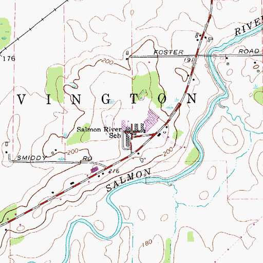Topographic Map of Salmon River School, NY