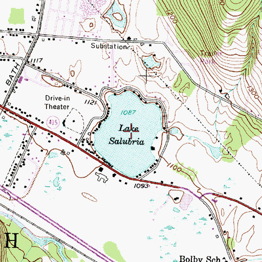 Topographic Map of Lake Salubria, NY