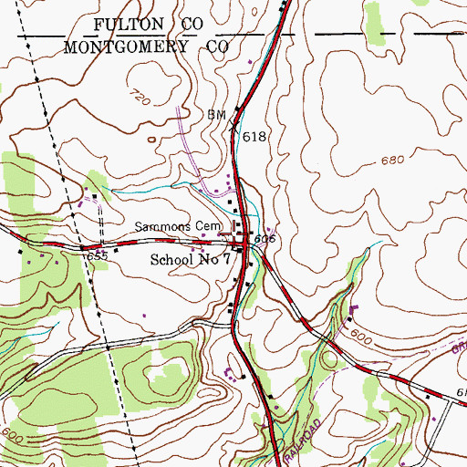 Topographic Map of Sammons Cemetery, NY