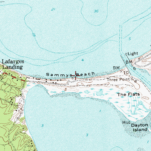 Topographic Map of Sammys Beach, NY