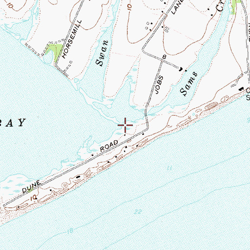 Topographic Map of Sams Creek, NY