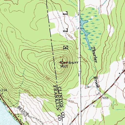 Topographic Map of Sanburn Hill, NY