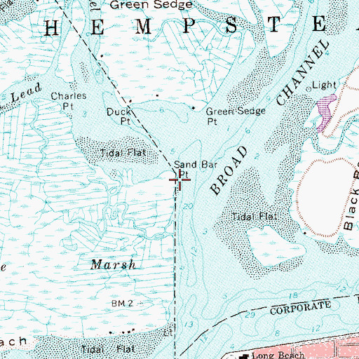 Topographic Map of Sand Bar Point, NY