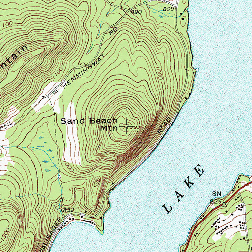 Topographic Map of Sand Beach Mountain, NY