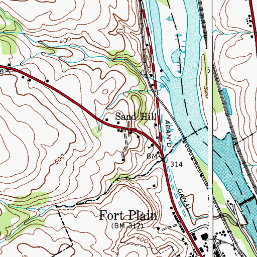 Topographic Map of Sand Hill, NY