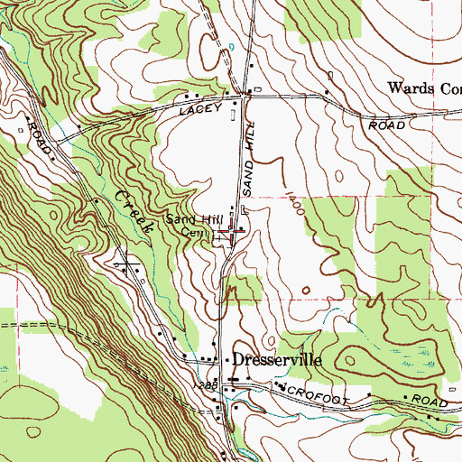 Topographic Map of Sand Hill Cemetery, NY