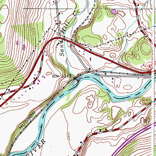 Topographic Map of Sand Hill Creek, NY
