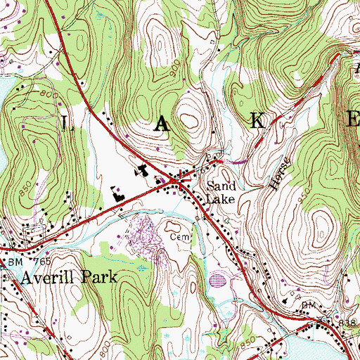 Topographic Map of Sand Lake, NY
