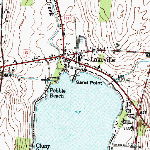 Topographic Map of Sand Point, NY