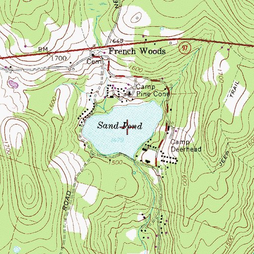 Topographic Map of Sand Pond, NY